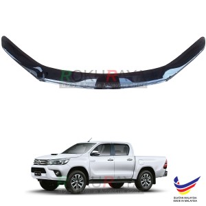 Toyota Hilux Revo Rogue 2016-2020 OEM Front Hood Protector Bonnet Bug Visor Guard Cover With Brackets And Clips - Black